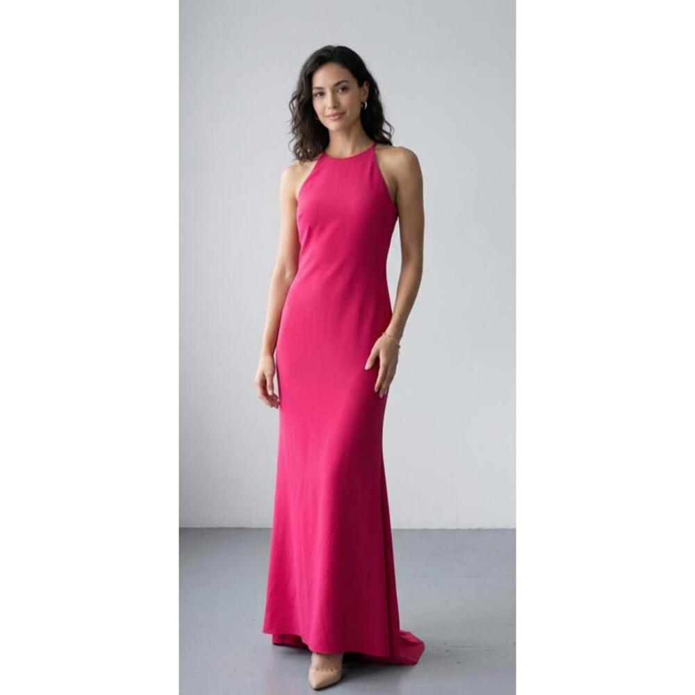 Calvin Klein High-Neck High-Low Gown – Size 6